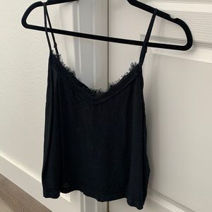 Abercrombie A&F black lace top tank - women’s large, spaghetti strap